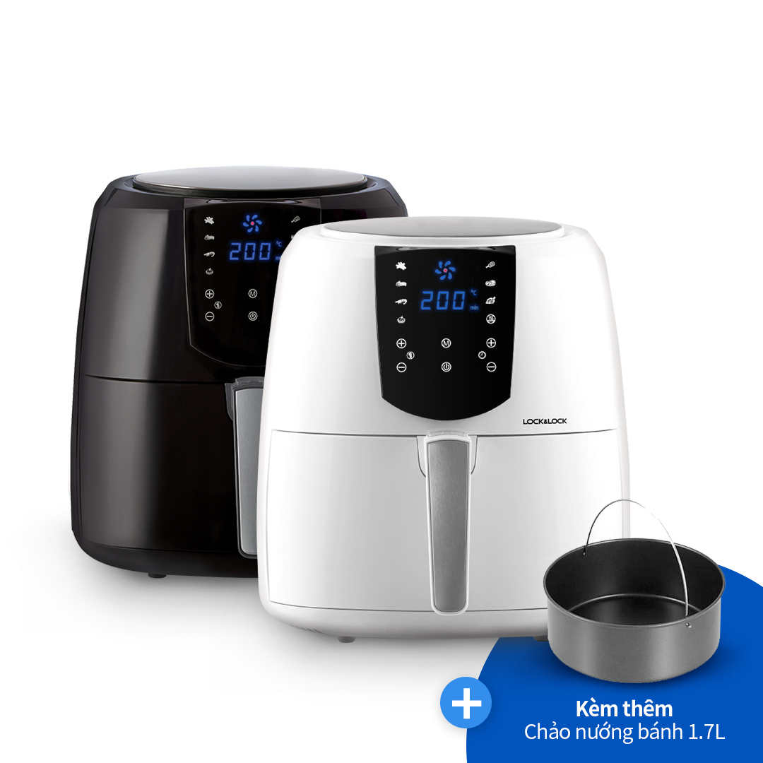 Nồi Chiên Không Dầu - Locknlock Jumbo Plus Air Fryer - 220 - 240V~ - 1800W - 50/60Hz - 5.2L - 2 Màu (Đen, Trắng) - EJF357